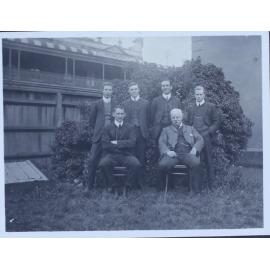 Six gentlemen with Imperial Hotel in the background, Armidale NSW