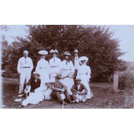 Group of six men and four women ready for tennis