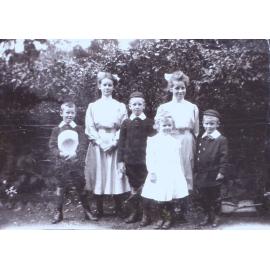 Six children in the garden