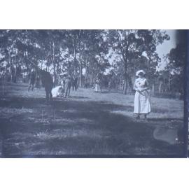 Group in the countryside - includes nurses and soldiers