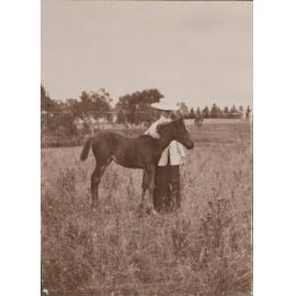 'Ten weeks Xmas' with an unidentified woman Vixen's first foal