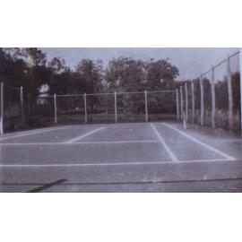 Tennis court and gardens at Saumarez