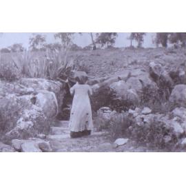 Unidentified woman in a garden