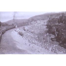 View from a steam train carriage of the train