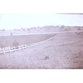 View of paddock looking back at buildings