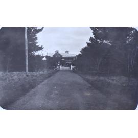 Driveway leading to and front of the house