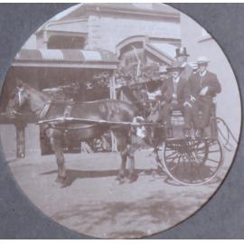 Four unidentified man in the jaunting car, possibly Edinglassie
