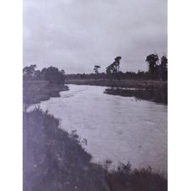 Creek in flood. Jan, 15th, 1910