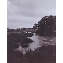 Creek in flood. Jan, 15th, 1910