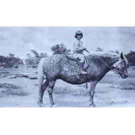 Unidentified young girl on a horse