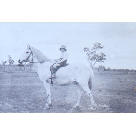 Young boy sitting on a horse