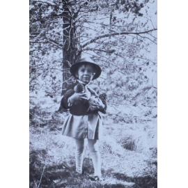 Young girl with pine cones