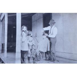 Young boy getting a haircut