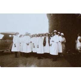 Group of young women in school uniform