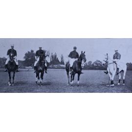 Public Schools Cup : Old Harrovians Team. Mr. W. Jones, Captain Miller, Mr. J. Belleville, and Mr. Winston Churchill