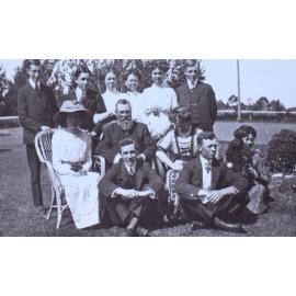 Family group on the lawn