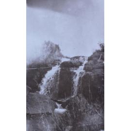 Water falling over rocks