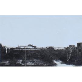 Town buildings and a road