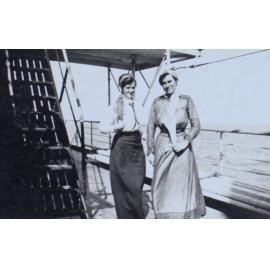 Two women onboard a ship