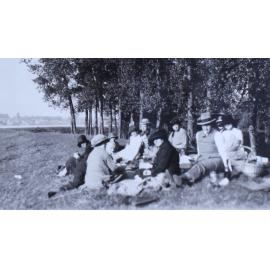 Group of men and women on a picnic