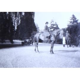 Vivian on horseback [in Exford]