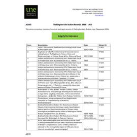 Wellington Vale Station Records: Finding Aid