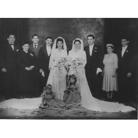 Katina and Eleni Sourry, double wedding photography, 1947