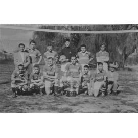 Armidale soccer team with the Acropolis Cup, about 1956.