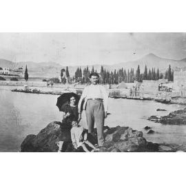 George Dedes with his aunt and uncle in Greece, about 1925