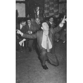 George Dedes dancing at a Greek function, about 1954