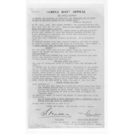 Photograph of ‘China Day Appeal’ pamphlet, 1943