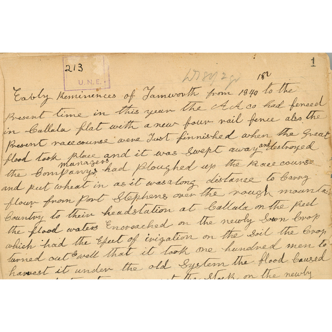 The Early History of the Northern Districts of New South Wales