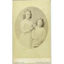A carte-de-visite of two unidentified young girls