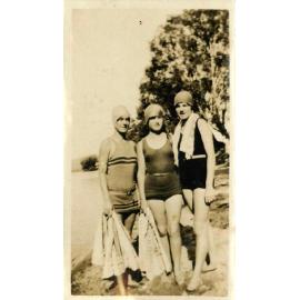 Three women in bathing suits