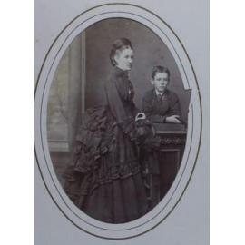 A carte-de-visite of an unidentified woman and young boy