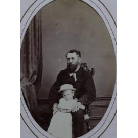A carte-de-visite of an unidentified man and a young girl