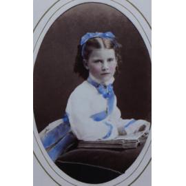 A tinted carte-de-visite of an unidentified young girl