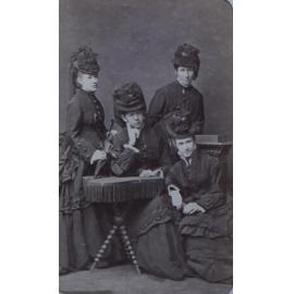 A carte-de-visite of a group of four unidentified women