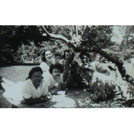 NEUC students in garden, Nov 1942