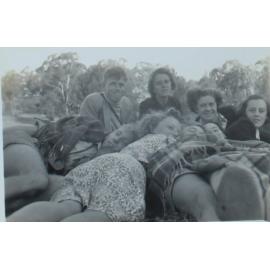 Students at Blue Hole 1941 print annotated F.K.R.