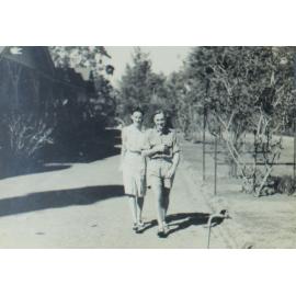 Students outside Booloominbah NEUC - Oct 1940 - K. Miller and M. Hartwell. [Annoted Rae]