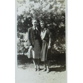 Students in garden at Booloominbah, D.J. Anderson, M. Hindmarsh