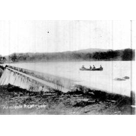 Armidale Reservoir, Dumaresq Dam wall and boat, c. 1935