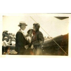 Kingsford Smith Album, Charles Kingsford Smith with Plane and Unidentified Couple