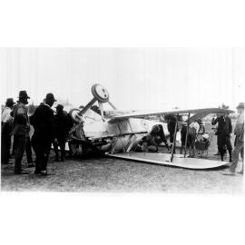 Biplane upside down, Captain Holden's Plane, West Maitland