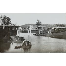 Punt crossing Richmond River near Fawcett’s Bridge Lismore near bank