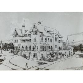 Sketch of proposed new Convent following fire of Lismore