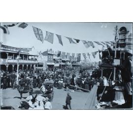 Street scene with festivities, [for Lord Chelmsford visit], Lismore