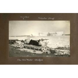 Tabular Berg and two motor sledges