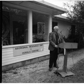 Professor C. Hawkins at the opening of the Oorala Centre